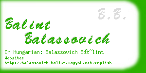 balint balassovich business card